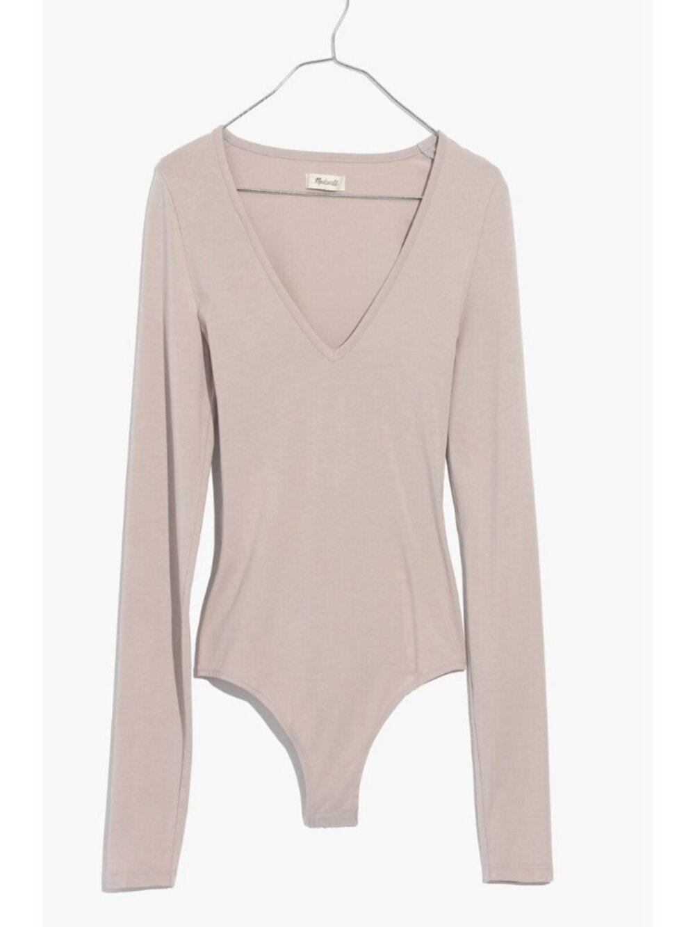 Madewell V-Neck Full-Coverage Bodysuit Women's Size XS Telluride Stone NWT!
